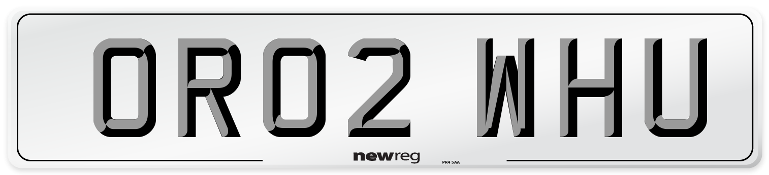 OR02 WHU Number Plate from New Reg